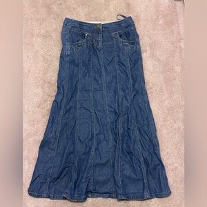 Sandwich Women’s Denim Maxi Skirt Size 36 Blue Panel Flare Long Jean Skirt